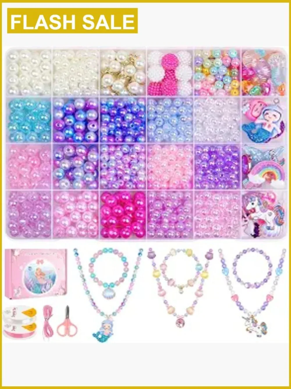 900 PCS Mermaid Bead Bracelet Making Kit for Girls - Picture 1 of 6
